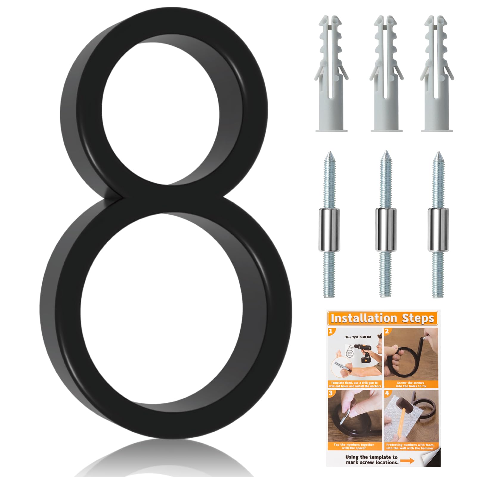 Briout 5" Modern House Numbers for Outside, Address