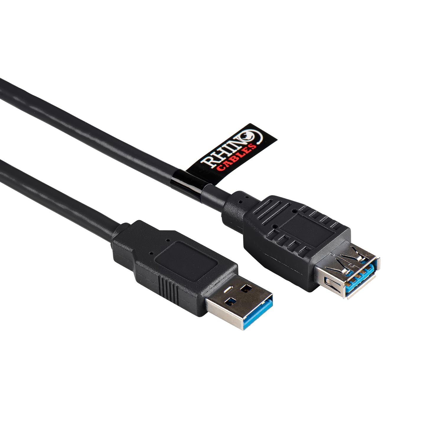 rhinocables - USB 3.0 Extension Cable | Fast 5 Gbit/s Data Transfer | Durable 10 Pin 28 AWG | Compatible with USB 2.0/1.1 | Ideal for PC, Laptop, Printer, Black, 2m
