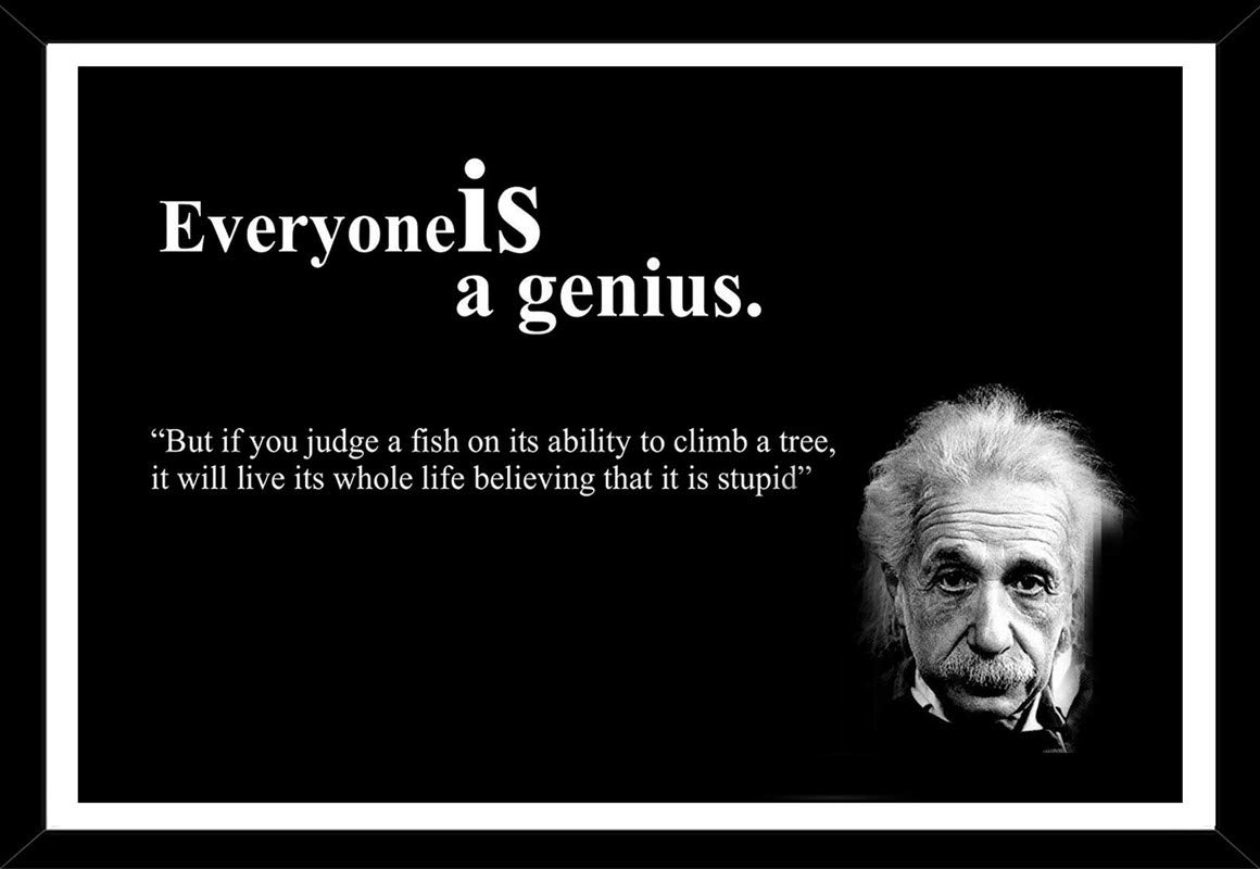 Designo India Albert Einstein Genius Motivational Quotes Framed Poster Size 14 X20 Inch Amazon In Home Kitchen
