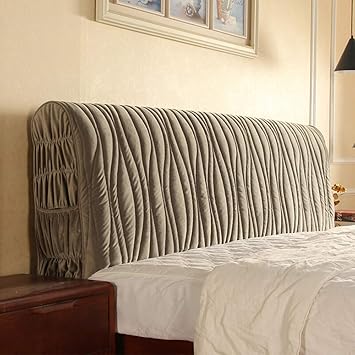 Amazon De Bett Kopfteil Abdeckung Stoff Stepp Kopfteilbezug Schonbezug Kopfkissenbezug Protector Staubschutzhulle Verdicken Antikollision Fur Schlafzimmer Dekor Waschbar Gray 210 60cm