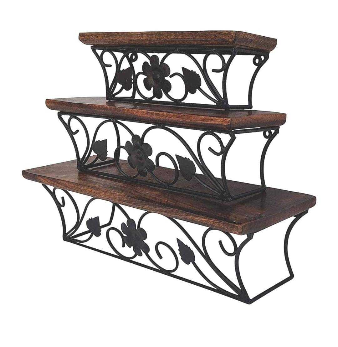 SHAKSHAM Enterprises Floating Shelf,Creative Wrought Iron WallMounted