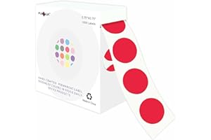PARLAIM 3/4 Inch Roll Color Coding Labels,1000 per Roll Round Permanent Adhesive Color Coding Circle Dot Stickers for Classroom Office Home(Red)