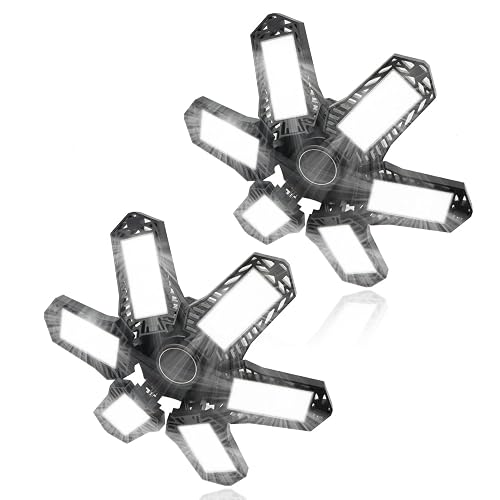 POLARPRA 2 Pack LED Garage Lights 80W Garage Lighting - 16000LM 6500K ...