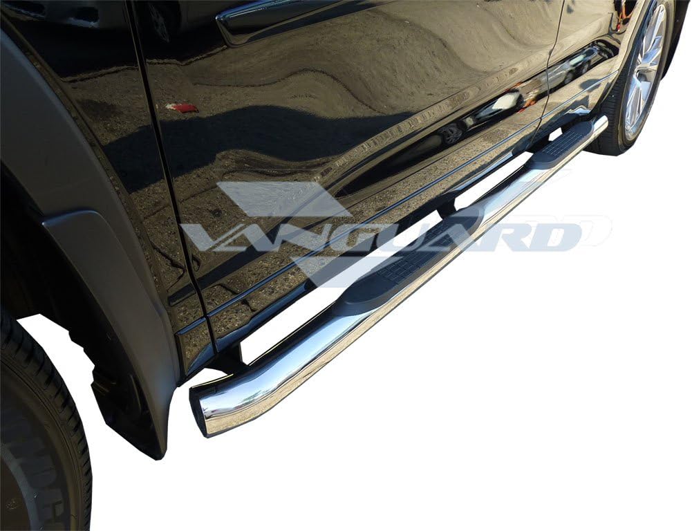 VANGUARD VGSSB-0988SS Stainless Steel 3in Round Side Steps | Compatible with 14-19 Toyota Highlander