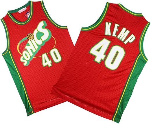 Z-ZFY Camiseta Sin Mangas para Hombre NBA Shawn Kemp # 40 Oklahoma ...