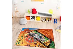 Gertmenian Disney Rug Pixar Boys Girls Childrens Bedroom Decor Kids Home Play Room Mat Bedding Games Area Carpet, 3x5 Small, Red 3X Toy Car Lightning McQueen + Mater + Cruz