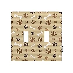 Pznen Dog Paws Double Toggle Light Switch Cover