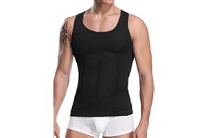HANERDUN Mens Slimming Shirt Body Shaper Vest Compression Shirt Tummy Control Shapewear Abdomen Undershirt