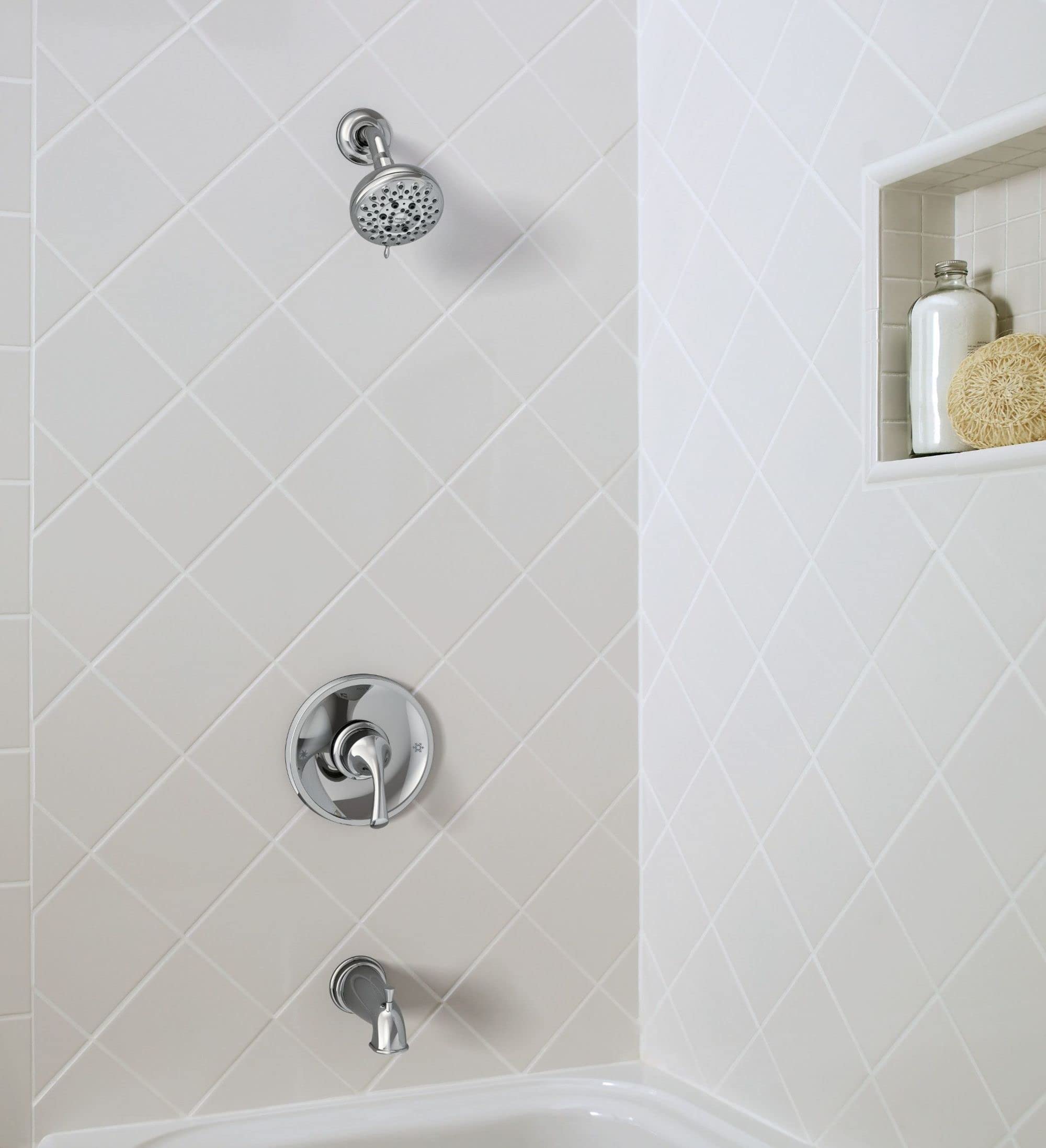 Moen Idora Chrome Posi-Temp Tub and Shower Set with Showerhead, Lever Handle, Tub Spout and Valve Included, 82115