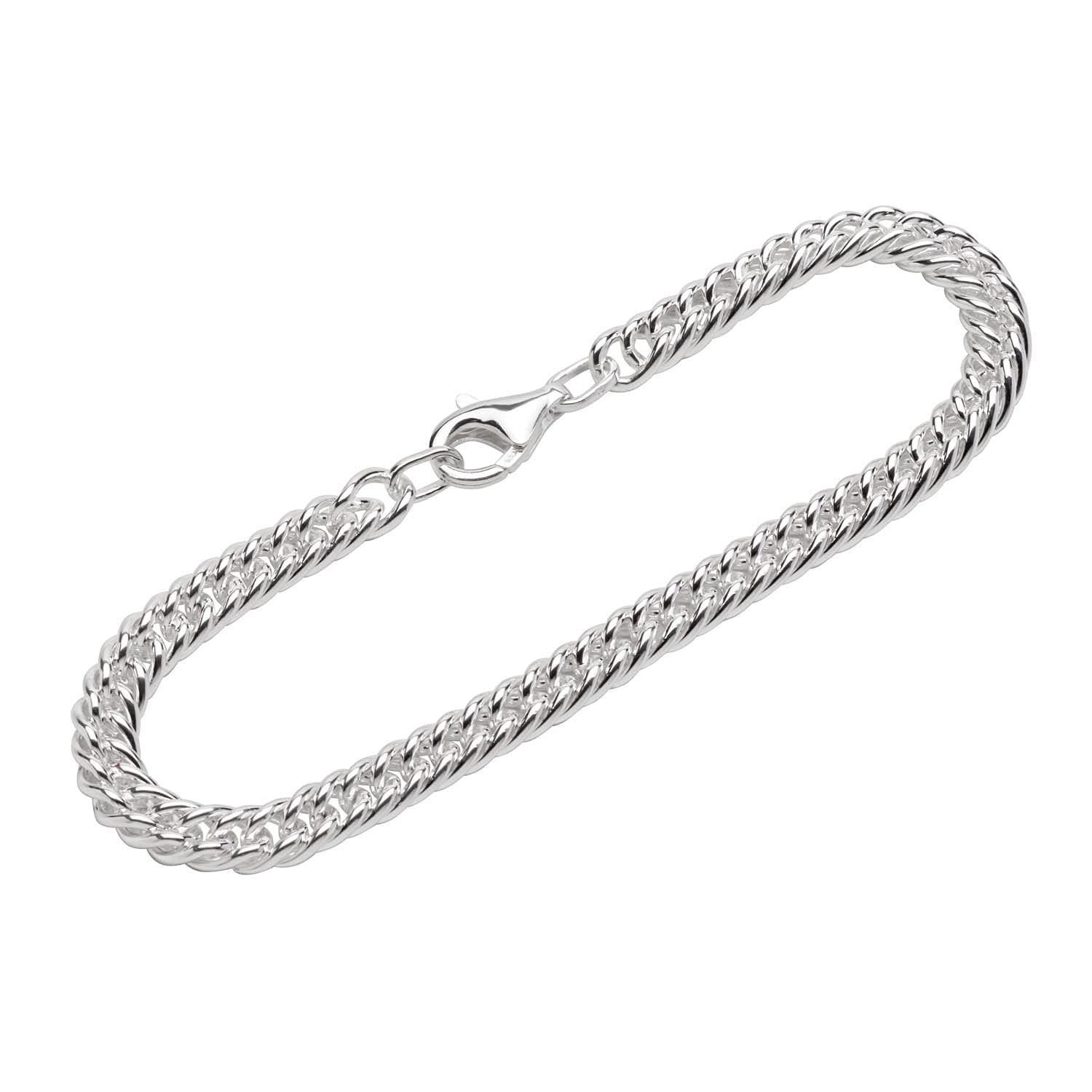 NKlaus bracelet 925 sterling silver 19cm double curb chain round men's bangle exquisite 12421
