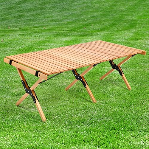 4ft Low Picnic Table Foldable, Balee Low Height Portable Wooden Beach