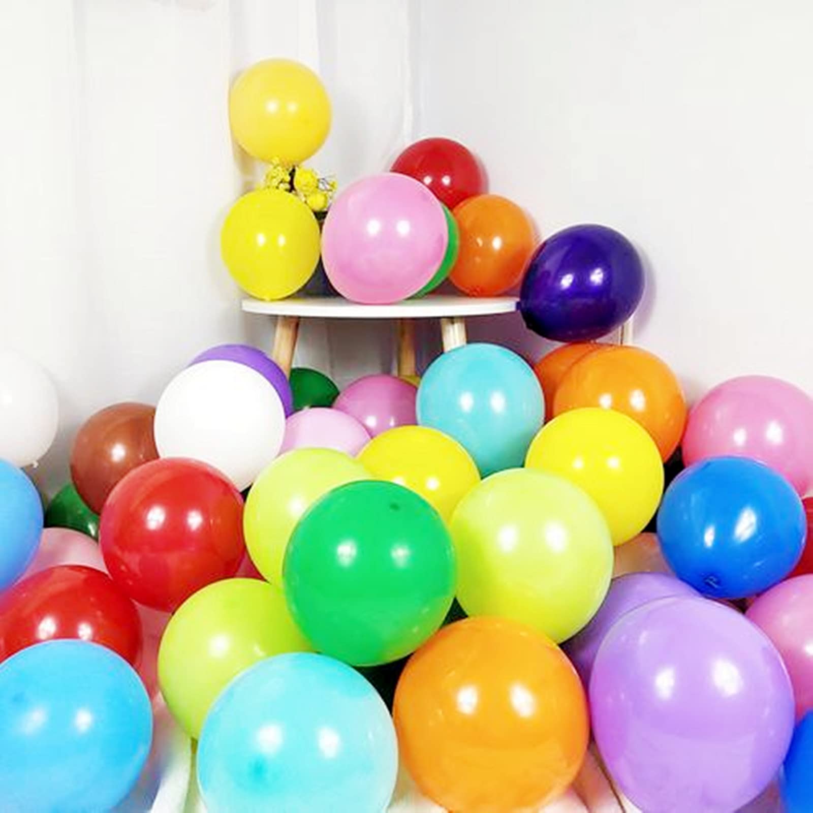 100 Pcs 5-Inch Mini Multicolor Helium Latex Balloons - Thick Matte Decor for Baby Shower, Birthday Party, Wedding, Engagement, Anniversary, Festival Decor