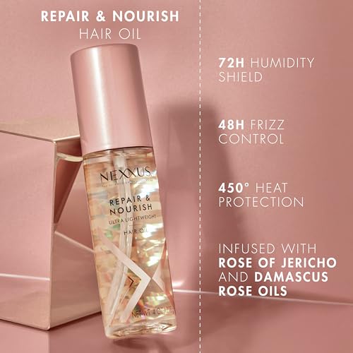NEXXUS ULTRA LIGHTWEIGHT HAIR OIL REPAIR & NOURISH FOR INTENSE NOURISHMENT WITH STYLEPROTECT TECHNOLOGY & ROSE OF JERICHO OIL 3.3 OZ