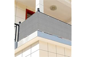 HYHMJ-Balcony Privacy Screen Height 0.6M/0.7M/0.8M/0.9M/1.2M Outdoor Garden Fence Privacy Protector UV Resistant HDPE Metal B