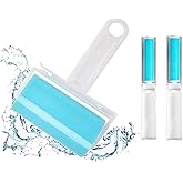 Sticky Lint Roller 3 Pack, Reusable Washable Lint Roller Pet Hair Remover Include Large and Small Size Cleaner for Clothes, P