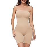 ciksob Strapless Shapewear Bodysuit for Women Under Dress Tummy Control Butt Lifter Full Body Shaper