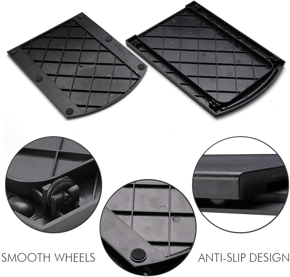Appliance Caddy Sliding Coffee Maker Tray, 12" Coffee Pot Slider Machine Mat Under Countertop Rolling Tray for Blender Toaster with Smooth Rolling Wheels(2 Pack,Black): Kitchen & Dining