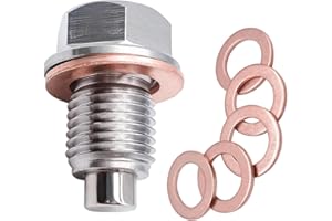 Dogary M14 x 1.5 Oil Drain Plug, Seal Oil Pan Drain Nut Bolt with 4 Copper Crush Washers, Stainless Steel Sump Anti Leakage R
