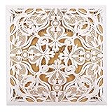 Laser Cut Invitations 50 Pack FOMTOR Laser Cut Wedding Invitations Card Kit with Blank Printable Paper and Envelopes for Wedding,Birthday Parties,Baby Shower (White)