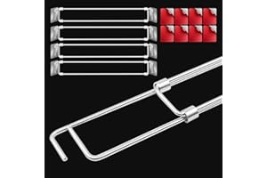 MILLSTEN RV Refrigerator Tension Rods, 4 Pcs RV Fridge Bars Adjustable 14-25.6", RV Refrigerator Bars Fridge Accessories Stainless Steel Shelf Tension Rods for Camper Cabinets Refrigerator Kitchen Bookshelf