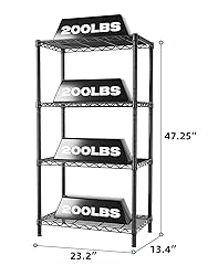 SINGAYE 4 Tier Storage Rack Wire Shelving Unit