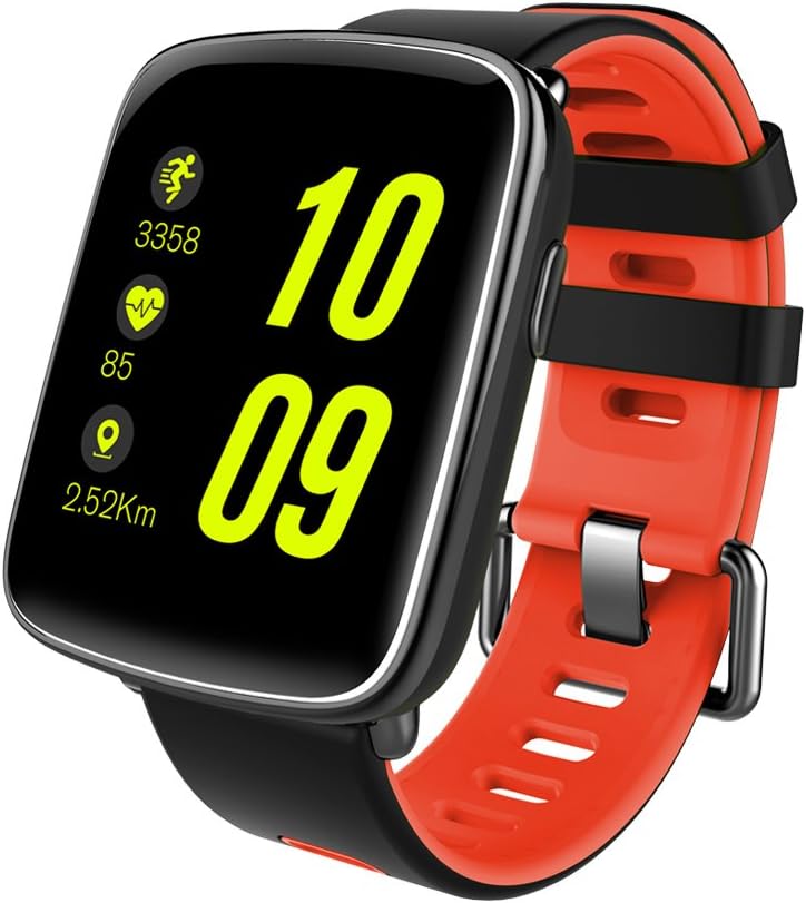 GFT GV68 Smart Watch with 1.54 inch TFT HD LCD Display and Silicone Strap,Support Ver 4.0 Bluetooth IP68 Waterproof Bluetooth Smartwatch Compitable for iOS and Android Smartphones (Red)