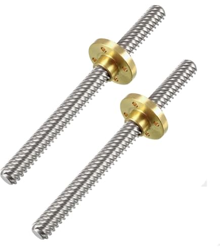 Uxcell 350mm T8 Lead Screw Rod – 8mm Diameter, 12mm Lead, Stainless Steel With Copper Nut For 3D Printer Z-Axis