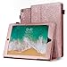 New iPad 9.7 inch 2017 Case, Karidge Glitter Bling PU Leather Smart Cover Multi-Functional Folio Hand Stand Viewing Angles Pencil Holder Auto Wake / Sleep Protective Case for iPad 9.7