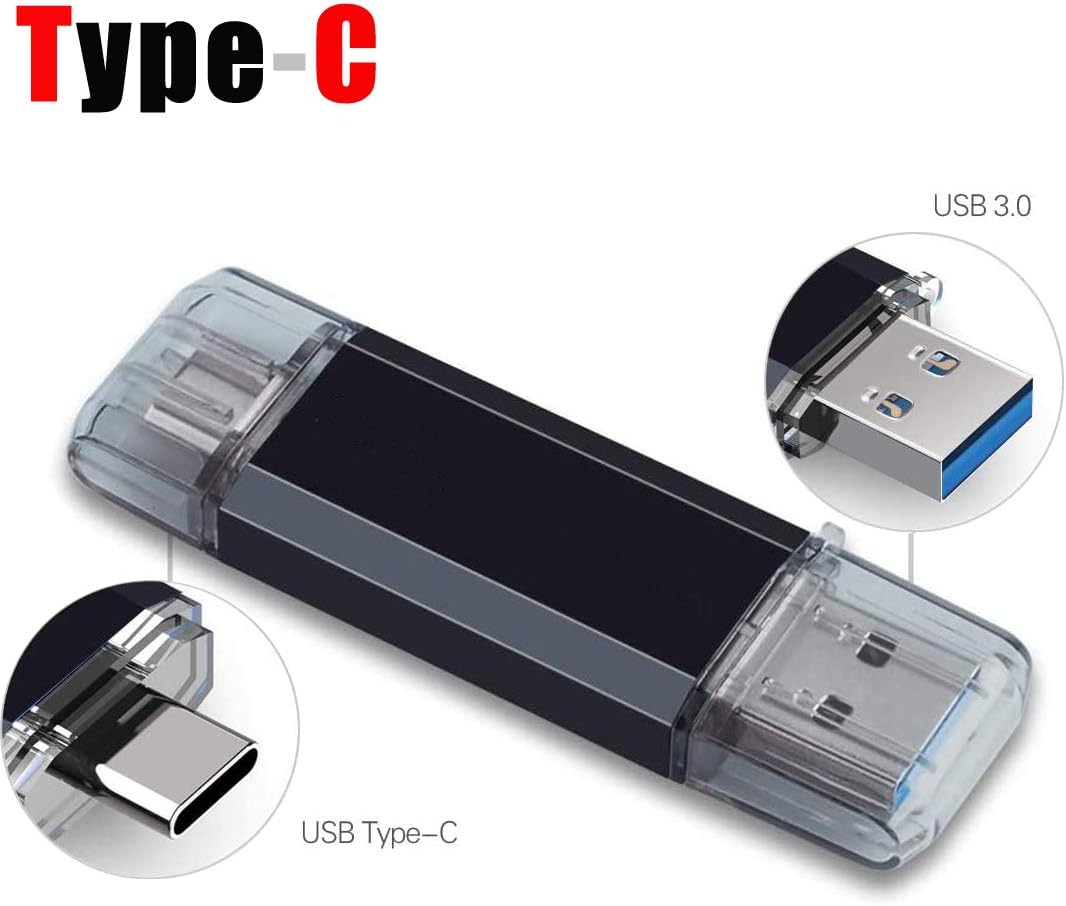 USB C Memory Stick 64GB USB 3.0 Type C Dual OTG Flash Drive EASTBULL Pen Drive for USB-C Smartphones,Other Devices Support Type-C(Black)