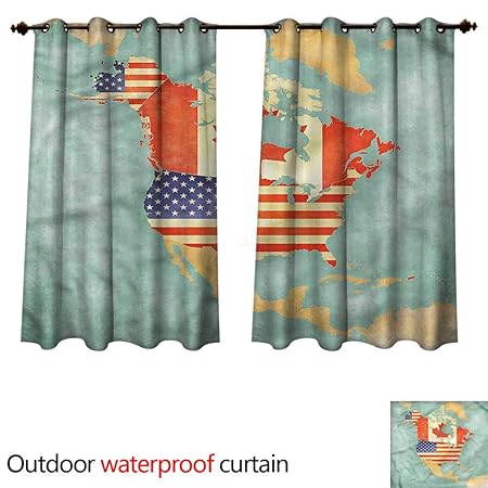 Amazon Com Cobedecor World Map Outdoor Curtains For Patio Sheer