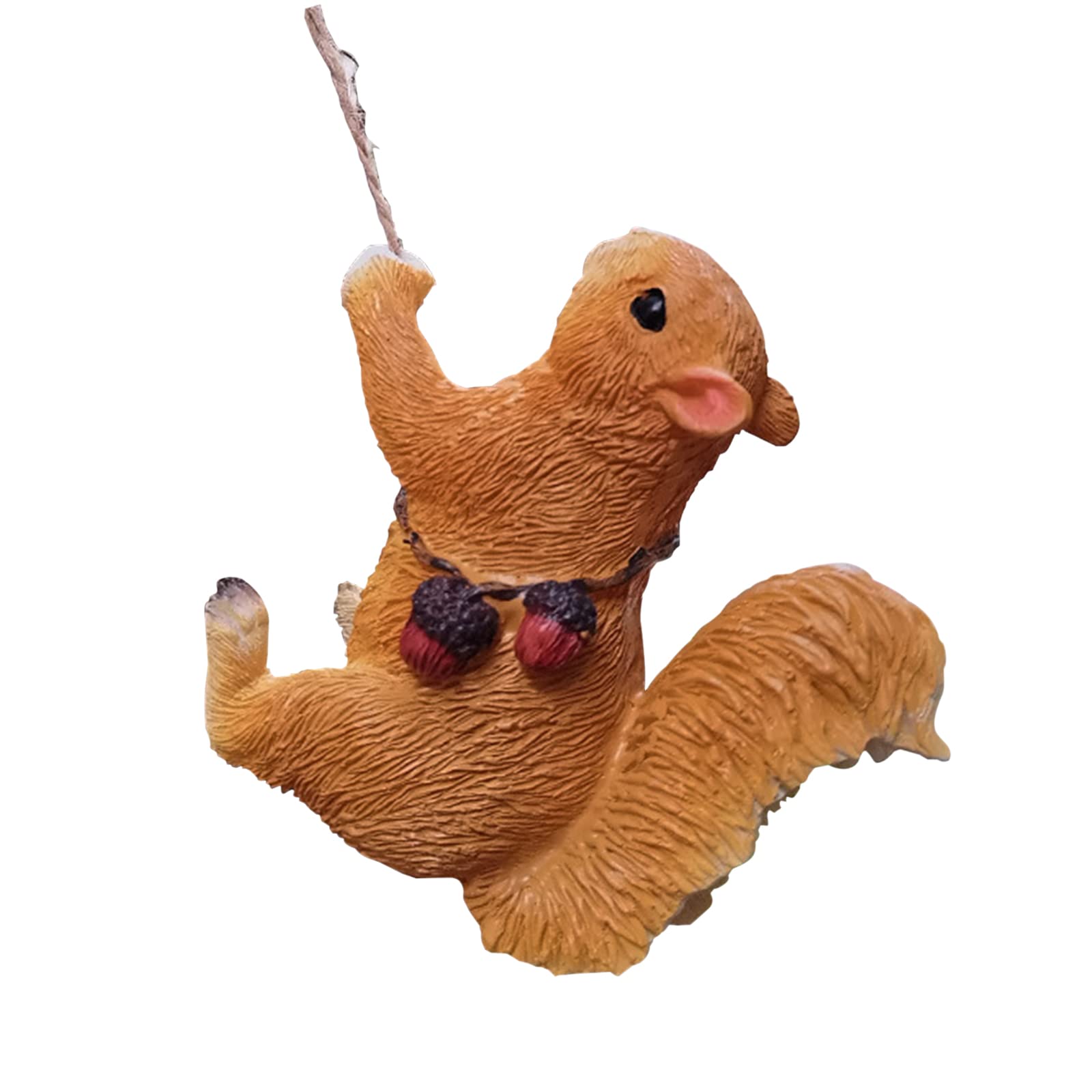 KEEMEN Climbing Squirrel Statue Outdoor Garden Decor Resin Hanging Figurine Sculpture Ornament for Home Garden Patio Yard Decorations(Brown)
