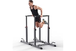 K KiNGKANG Dip Bar Station Set, 9 Level Adjustable, 1200lbs Heave Duty Dip Station for Full Body Workout Fitness,Functional Parallettes Bars
