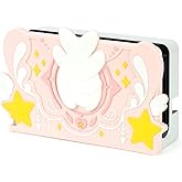 GeekShare Soft Silicone Faceplate Cover for Switch/OLED Charging Dock, Anti-Scratch Dock Cover- Star Wings Series (Pink)
