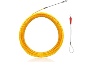 YeloDeer Fish Tape Wire Puller Helpers for Installing Pipes, Wire Fishing Tools with Steel Rope, 49.2ft (15m)