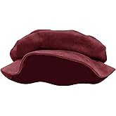 FURPHI Medieval Tudor Flat Cap Faux Suede Beret Hat Renaissance Festival Costume Accessories for Men Women