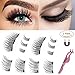Magnetic Eyelashes 0.2mm Ultra Thin Dual Magnets 3 Magnets Lightweight & Easy to Apply 3D Reusable Magnetic Lashes Extensions With Applicator (2 sets)
