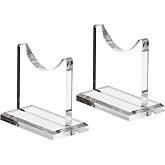 SANRUI Sword Stand Display, 8mm Thick Acrylic Katana Stand, Clear Lightsaber Display Stand for Tabletop, Horizontal Samurai Sword Holder Rack for Scabbard Dagger Wand, No Drilling Required, 2 Pack