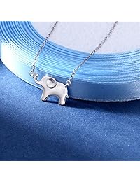 ATHENAA Colgante con pulsera de plata de ley S925 y dijes de elefante para mujer.