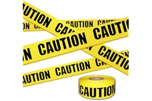 euoloar Premium Yellow Caution Tape Roll, 3 inch x 1000 feet, Ideal Use for Danger/Hazardous Areas/Crime Scene Halloween Party Decorations