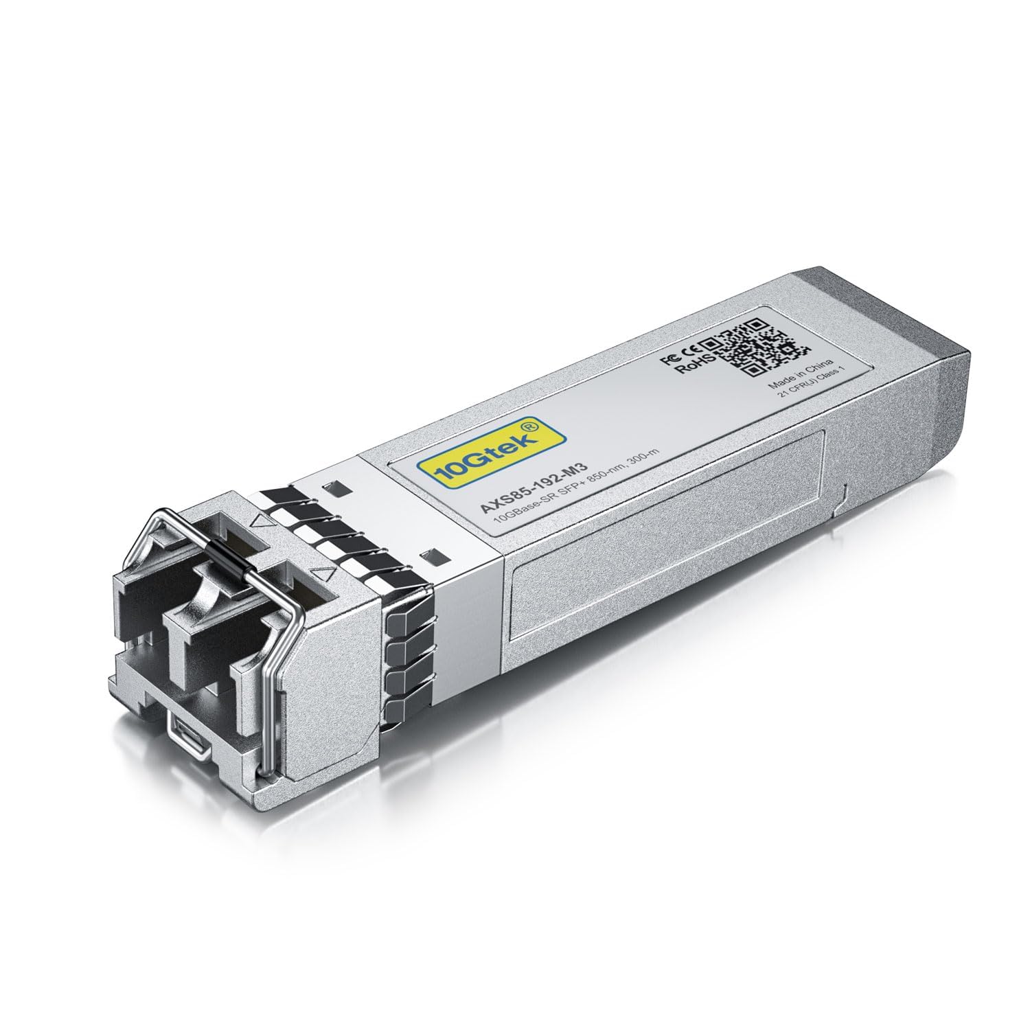 10Gtek Industrial Grade 10GBase-SR SFP+ Transceiver, 10G 850nm MMF, up to 300 Meters, Compatible for Cisco SFP-10G-SR, Meraki MA-SFP-10GB-SR, Ubiquiti UniFi UF-MM-10G, Mikrotik, Netgear and More — image 1