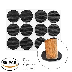 MIMU SHOP 80 Pieces Self Adhesive, Best Felt Pads for Furniture, Self Sticking Protect Your Hardwood & Laminate Flooring, Black