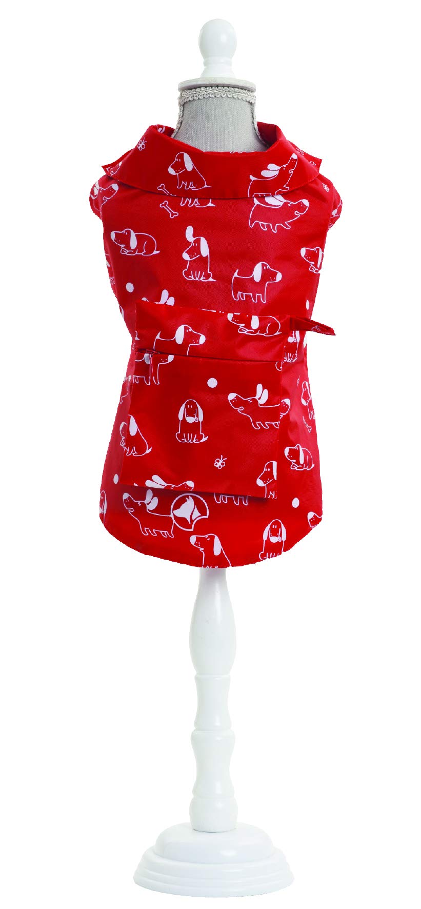 Croci Dog Raincoat Color With Printing In Rainproof Nylon, 30 cm, Red