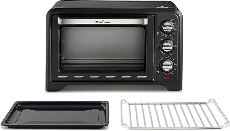 Moulinex optimo ox4448- forno de convecção de 19 l, 6 modos de cozimento, termostato até 240 e temporizador até 120 minutos, assadeira e grelhas reversíveis, design compacto
