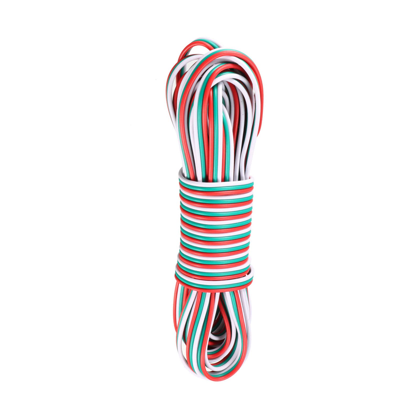 Rebower RGB Wire Cable 3 Pin Wire Stranded Tinned Copper Cord [for LED Strip 5050 3528 Cord] - 22AWG / 16Ft / Red Green White