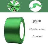 POPOYU Green Satin Ribbon 23 m 50 mm Wide for Wedding Car Craft Gift view 2