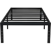 EMODA 16 Inch Platform Twin XL Bed Frames No Box Spring Needed, Heavy Duty | Metal Bed Frame, Noise Free, Easy Assembly, Black