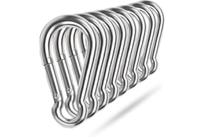 Ekunbuy Spring Snap Hooks, 304 Stainless Steel Carabiner Clip Heavy Duty Rope Connector Quick Links Hammocks Hooks for Campin