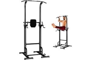 Holleyweb Multi-Function Power Tower Dip Station,Pull Up & Dip Stands Adjustable Strength Training Equipment for Home Gym Fitness Workout