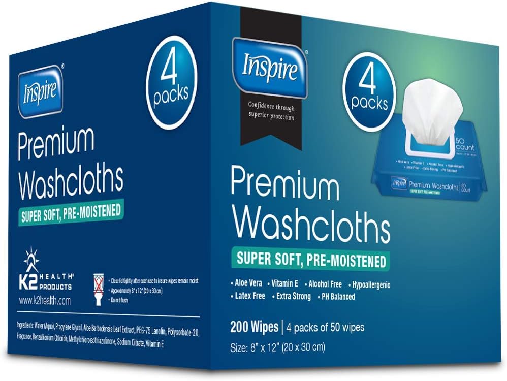 Adult Wet Wipes | Adult Wash Cloths Extra Large, Adult Wipes for Incontinence & Cleansing, 8"x12", 200 Count …: Health & Personal Care