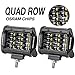 OFFROADTOWN LED Pods, 2pcs 4'' Quad Row LED Work Light Flood Beam Off Road Driving Fog Light Waterproof LED Light Bar for Truck Boat Car